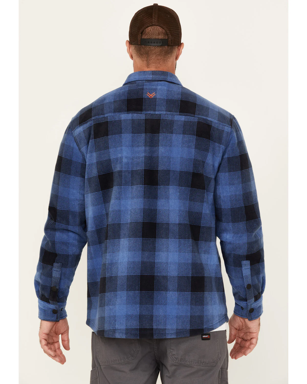 Men's Ainsley Plaid Print Long Sleeve Snap Polar Fleece Shirt Jacket - Image 4