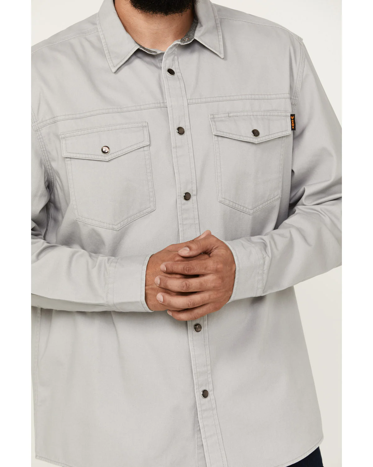 Men's All Out Woven Solid Long Sleeve Snap Work Shirt - Image 3