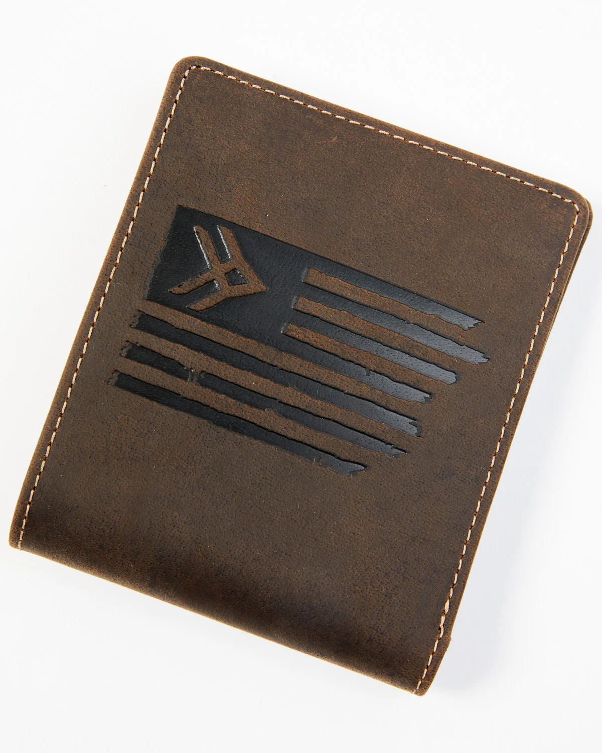 Men's Brown Flag Bifold Wallet