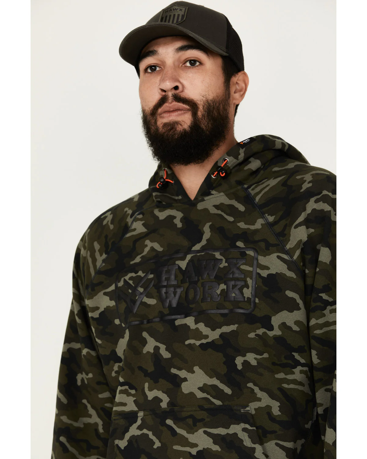 Men's Camo Print Fleece Work Hooded Sweatshirt - Image 2