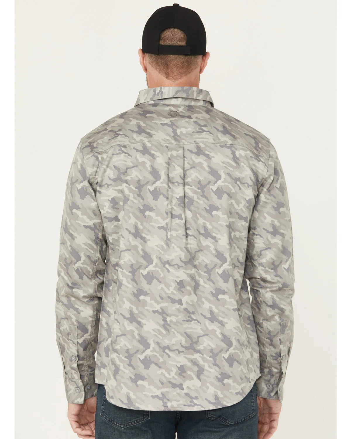 Men's FR Camo Print Long Sleeve Button-Down Stretch Work Shirt - Image 4