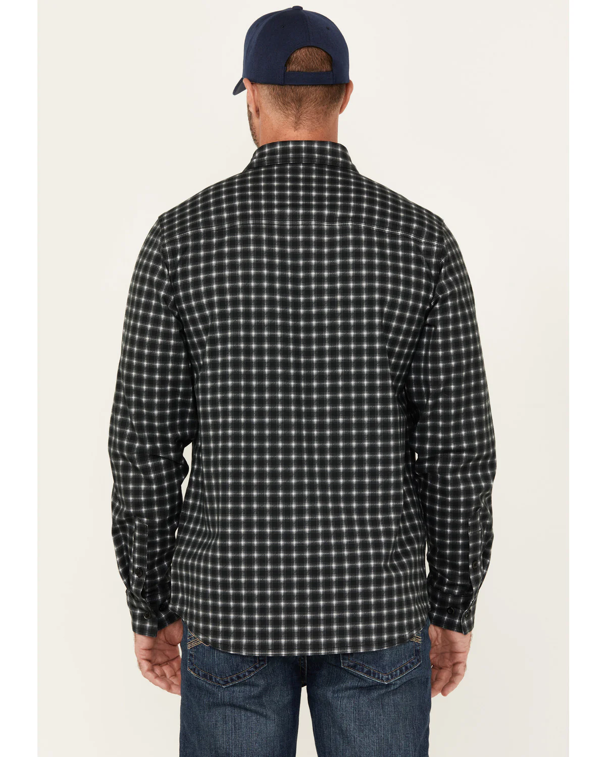 Men's FR Plaid Print Long Sleeve Button-Down Western Work Shirt - Image 4