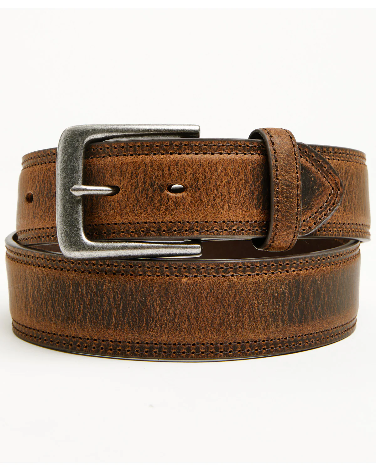Hawn Men's Heavy Duty Double Stitch Leather Belt