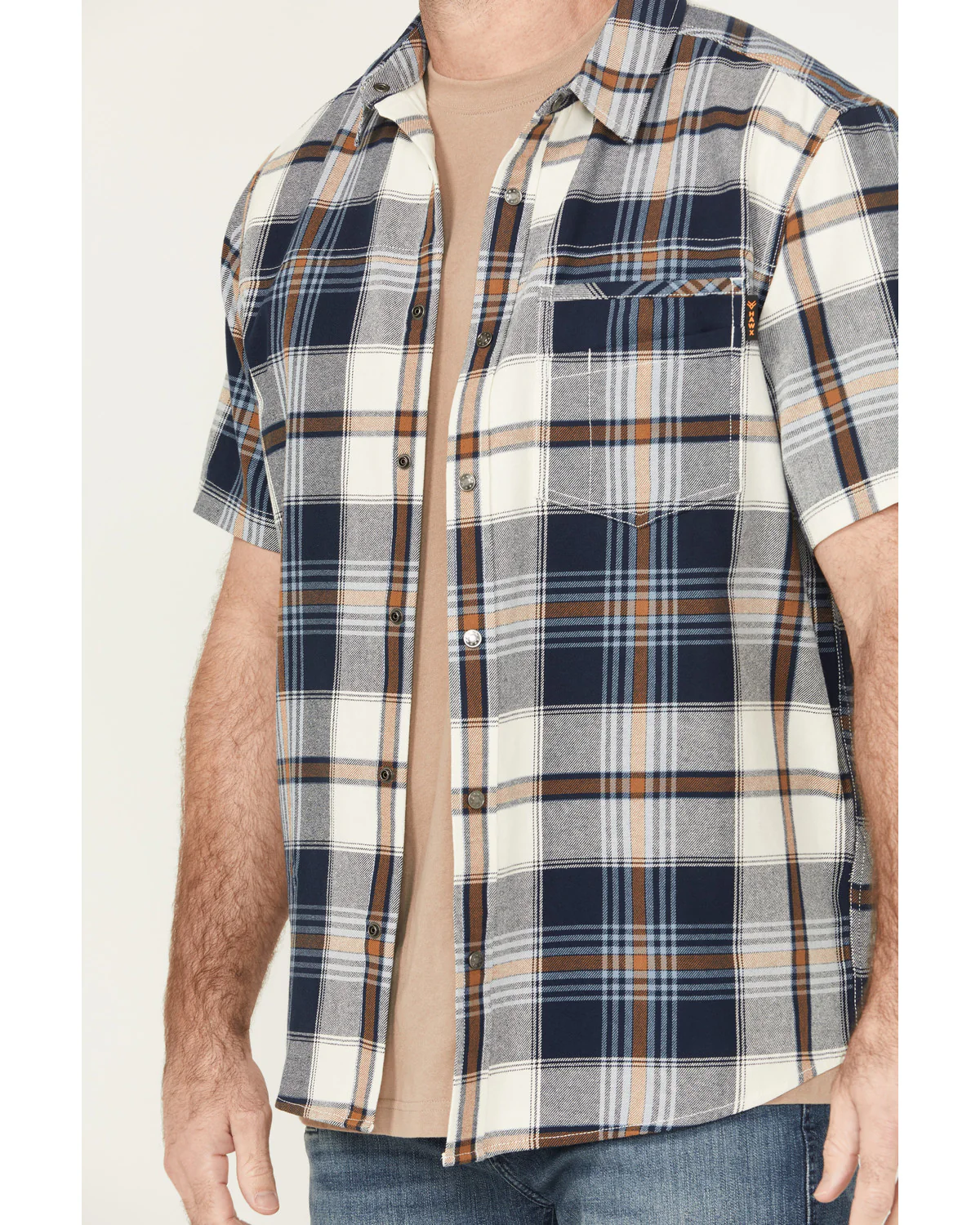 Men's Hedgerow Plaid Print Short Sleeve Snap Work Shirt - Image 3