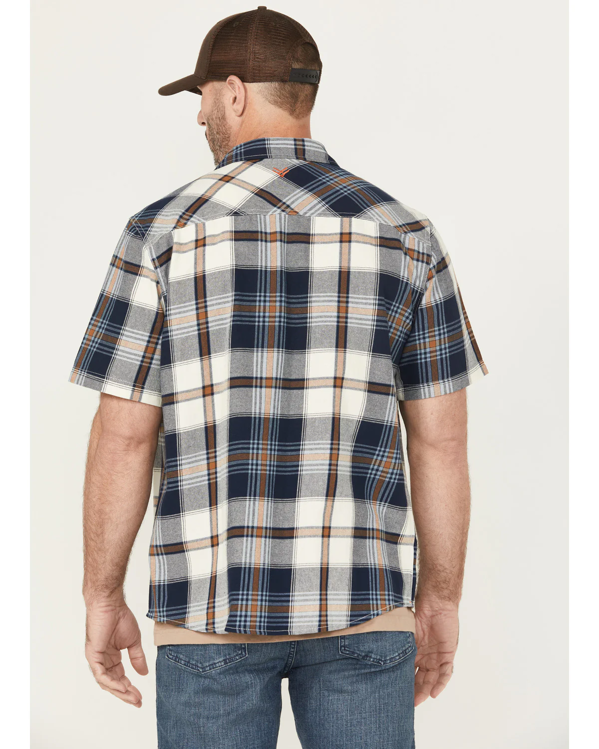 Men's Hedgerow Plaid Print Short Sleeve Snap Work Shirt - Image 4
