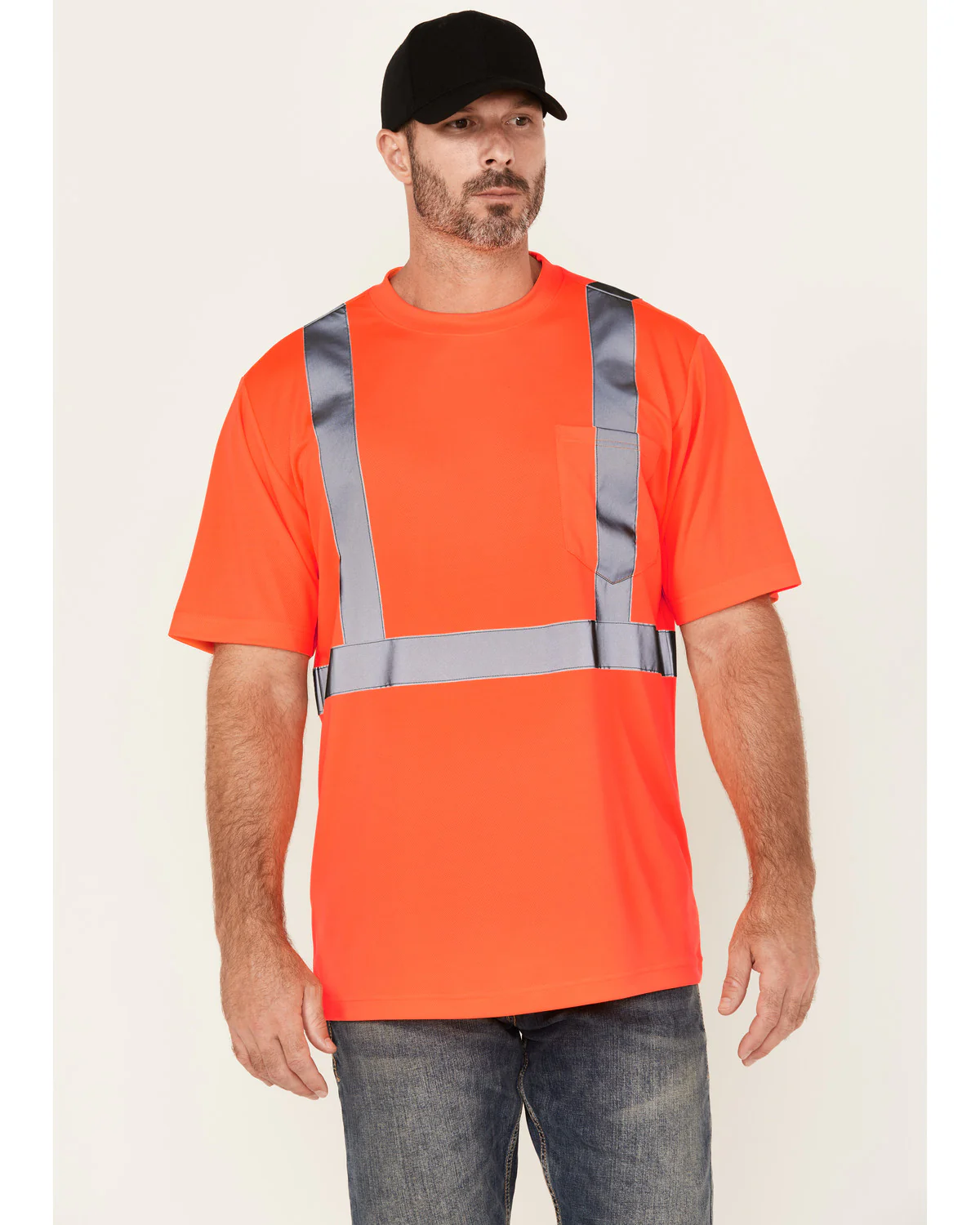 Men's Hi-Vis Reflective Short Sleeve Work T-Shirt