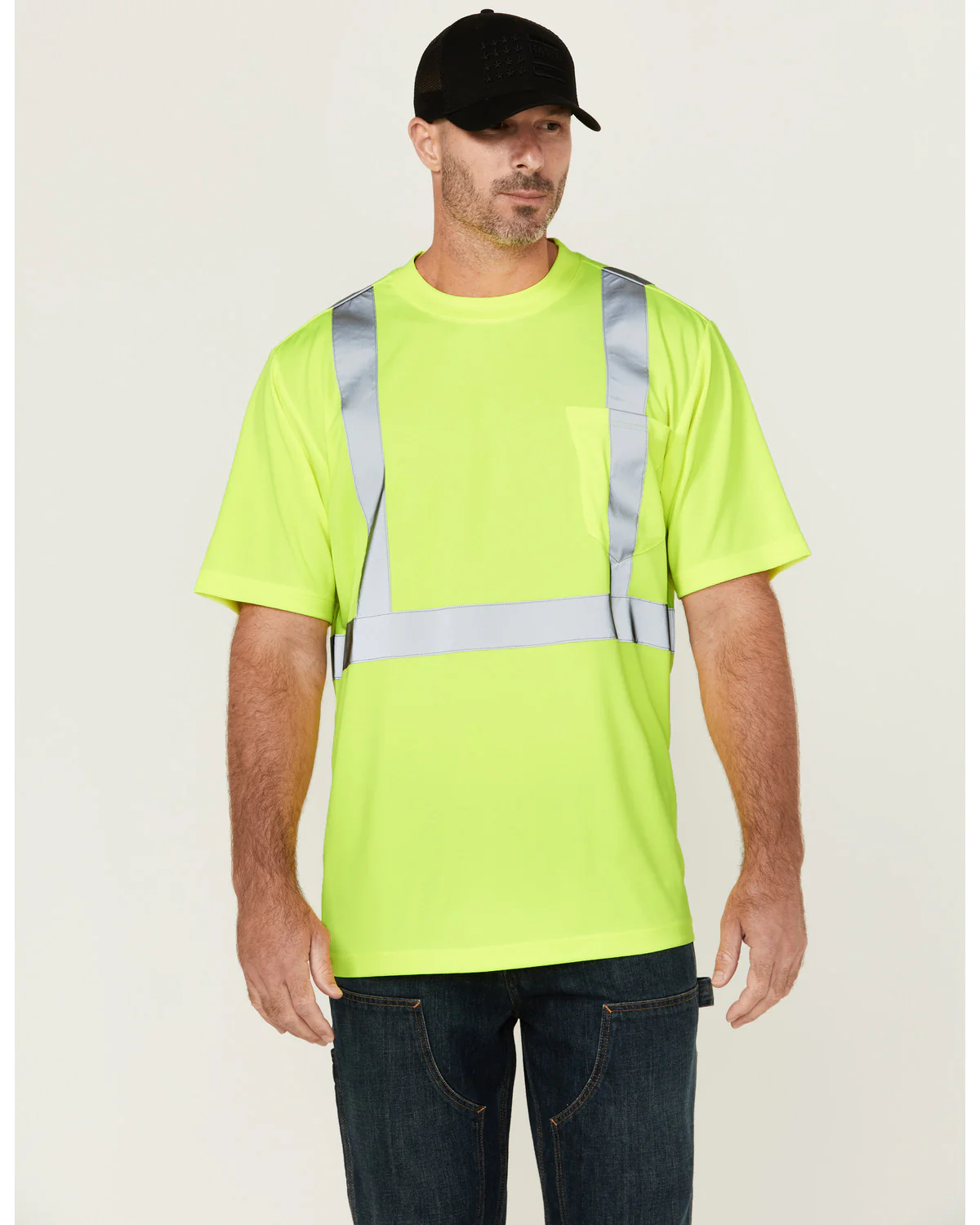 Men's Hi-Vis Reflective Short Sleeve Work T-Shirt