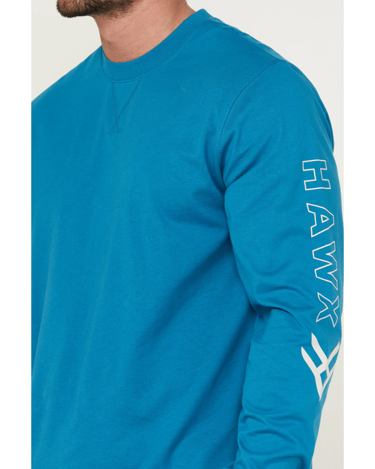 Men's Long Sleeve Knit Solid Logo Long Sleeve Work T-Shirt - Image 3