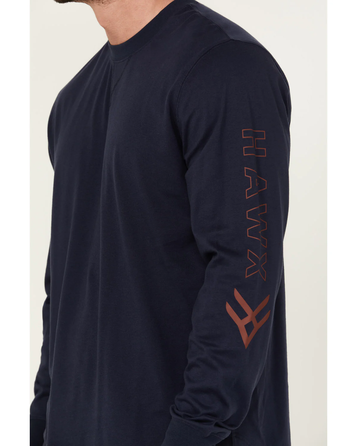 Men's Long Sleeve Knit Solid Logo Long Sleeve Work T-Shirt - Image 3