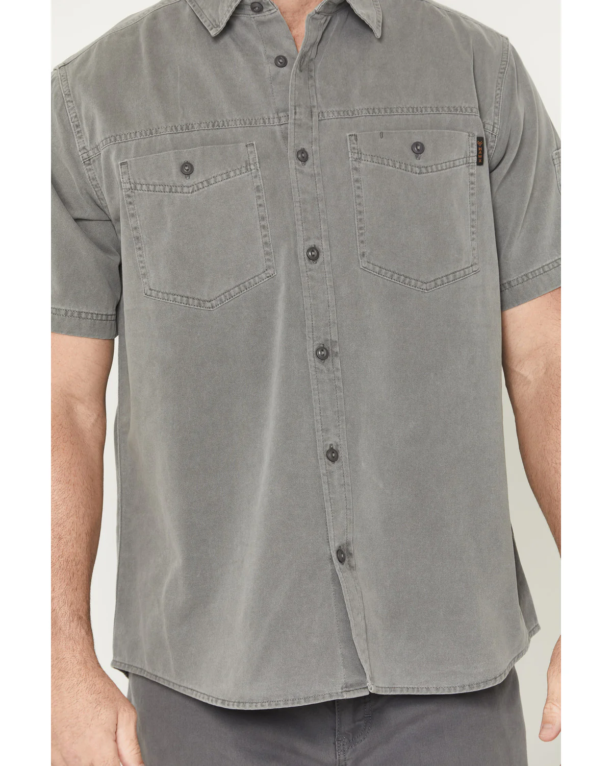 Men's Burr Solid Short Sleeve Button-Down Woven Work Shirt - Image 3
