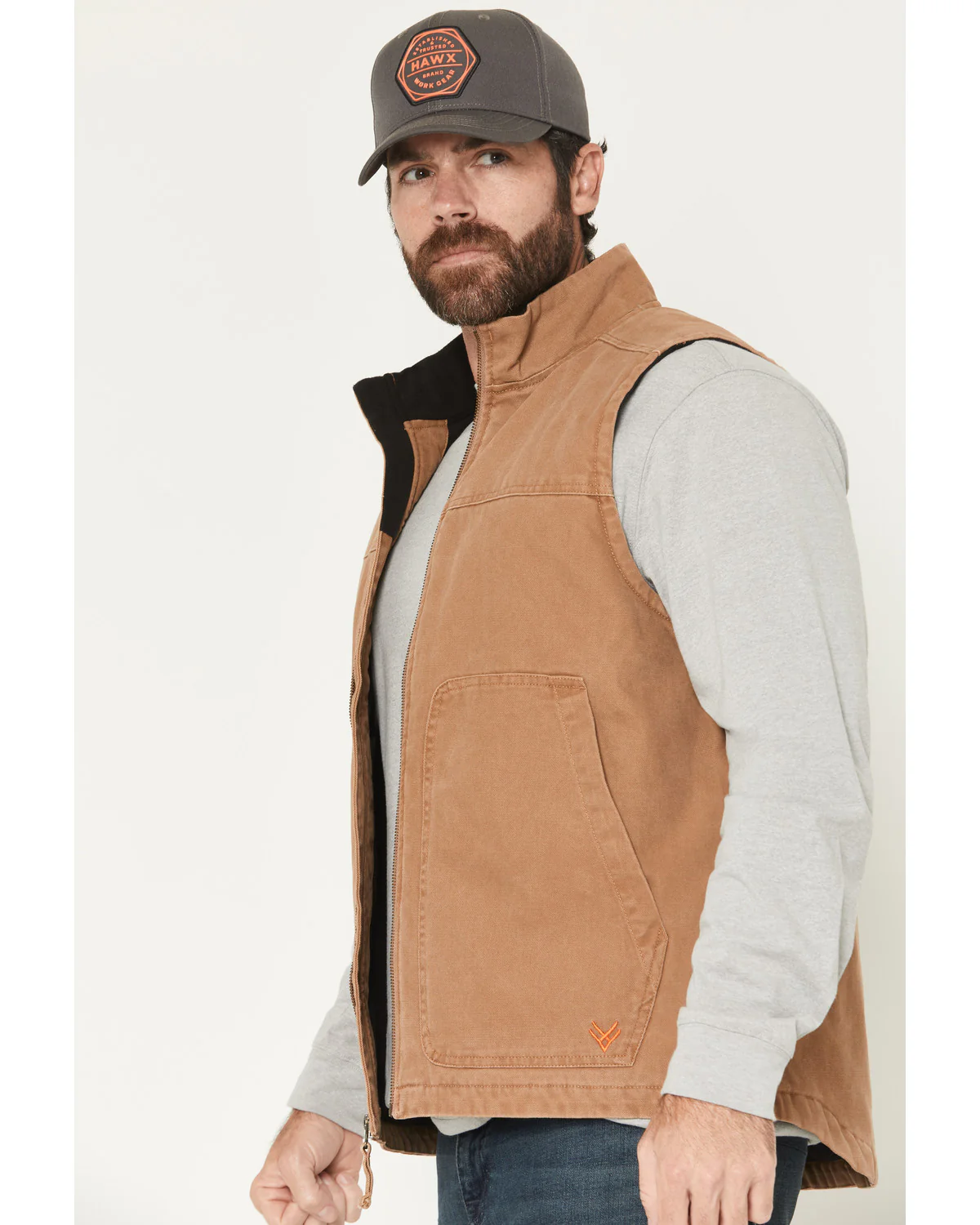 Men's Fleece Lined Solid Duck Canvas Vest - Image 2