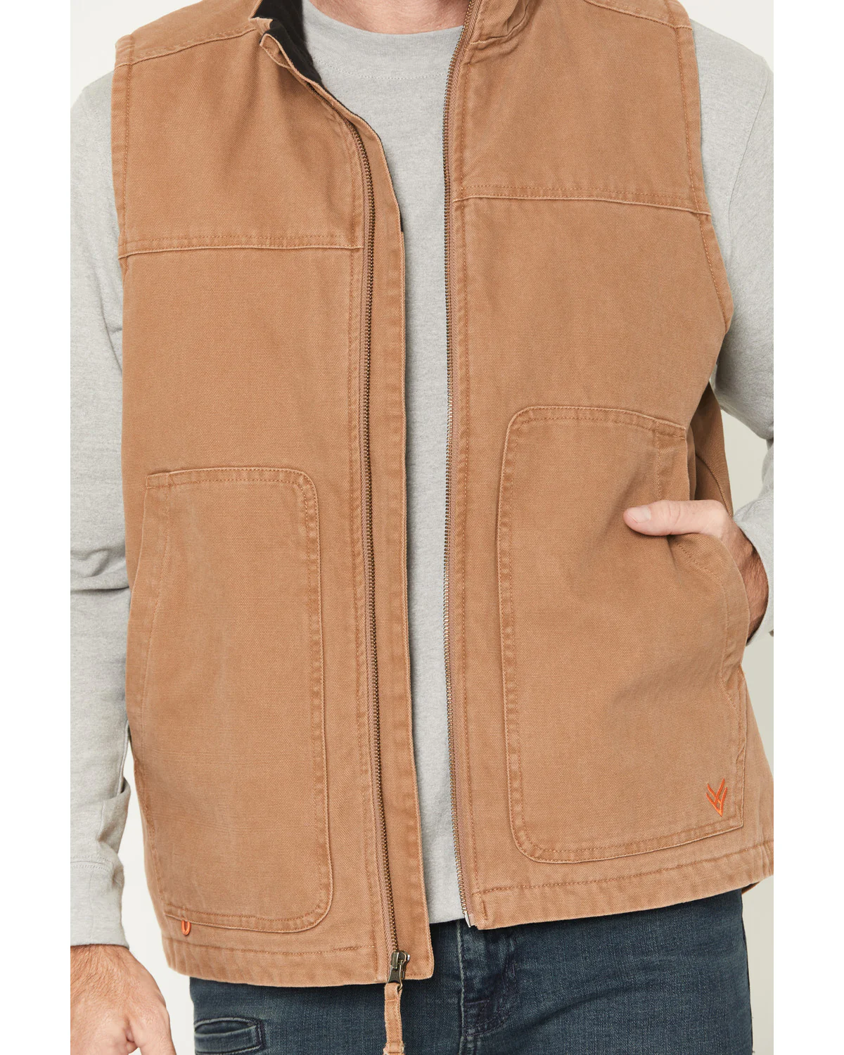 Men's Fleece Lined Solid Duck Canvas Vest - Image 3