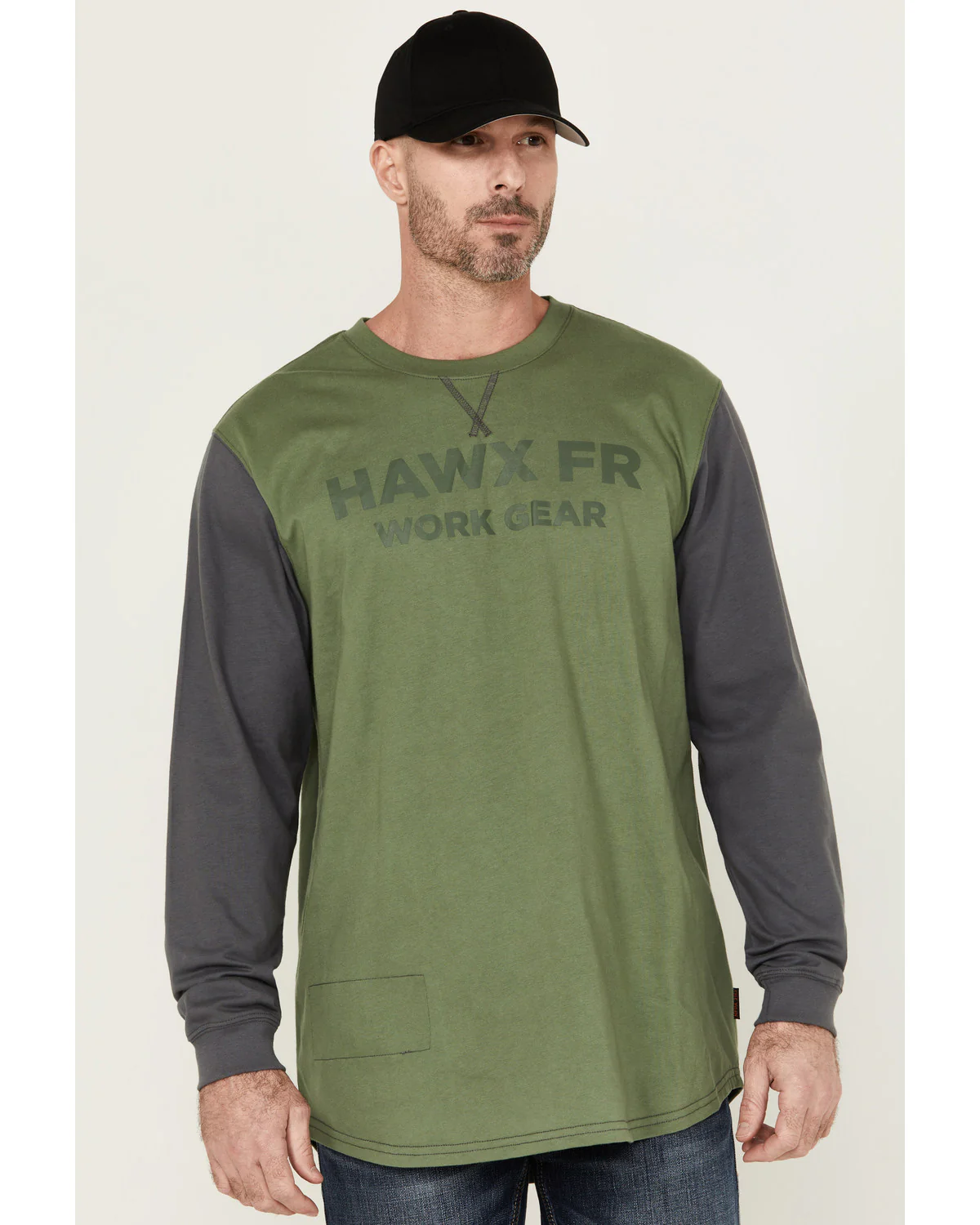 Men's FR Color Block Long Sleeve Graphic Work T-Shirt