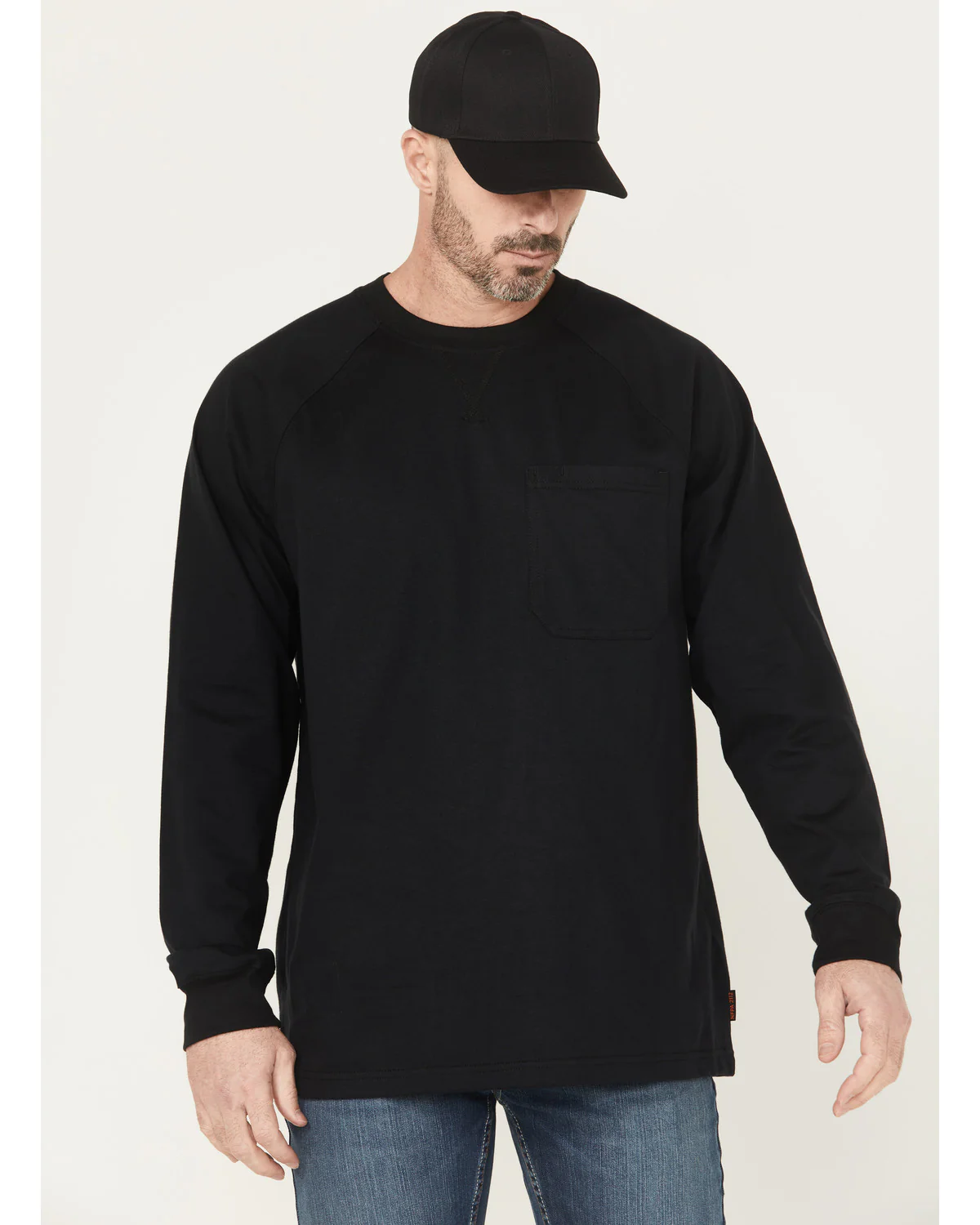 Men's FR Flaming Skull Long Sleeve Graphic Work T-Shirt - Image 2