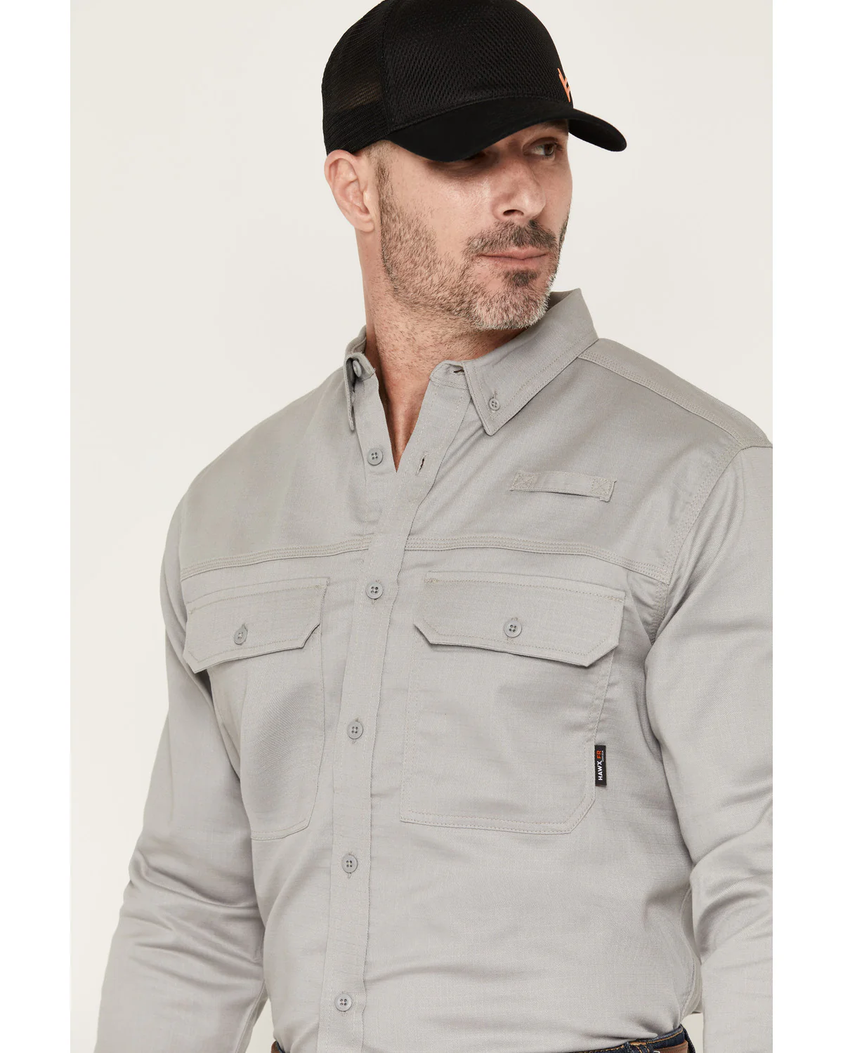 Men's FR Langdon Solid Long Sleeve Button-Down Work Shirt - Image 2