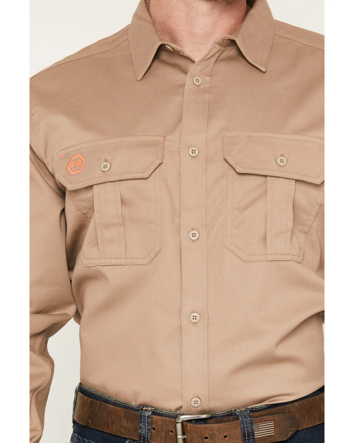 Men's FR Woven Long Sleeve Button-Down Work Shirt - Image 3