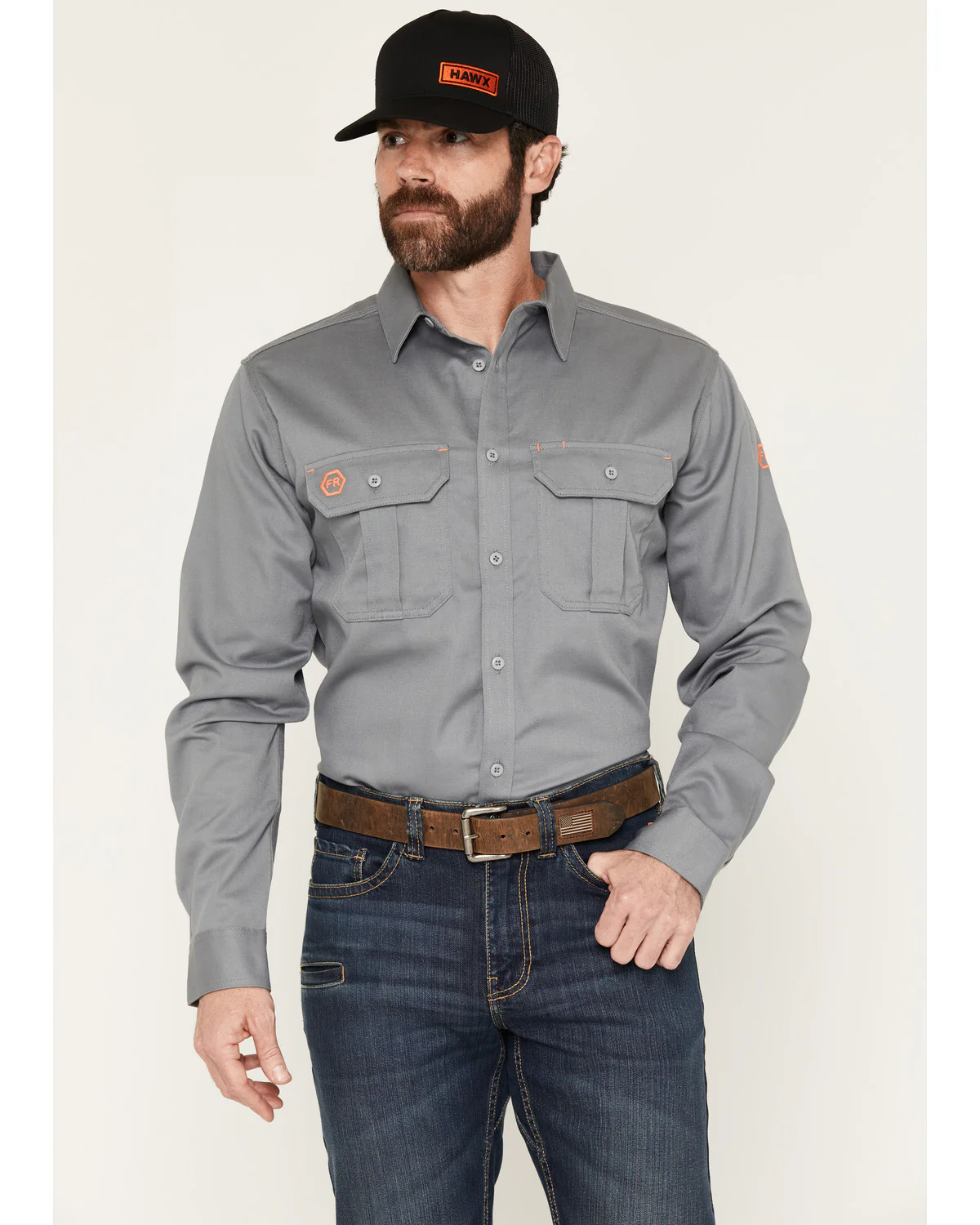 Men's FR Woven Long Sleeve Button-Down Work Shirt
