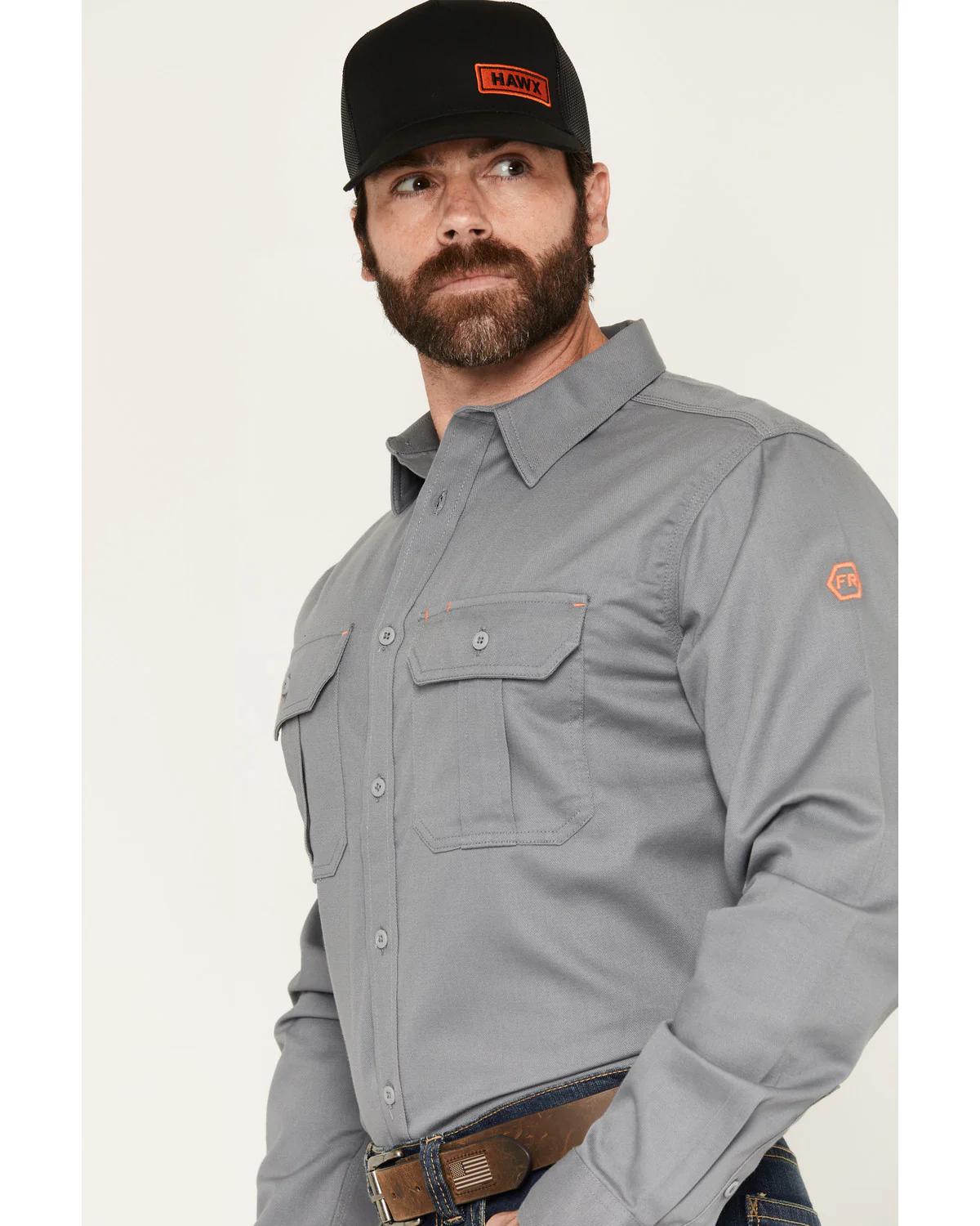 Men's FR Woven Long Sleeve Button-Down Work Shirt - Image 2