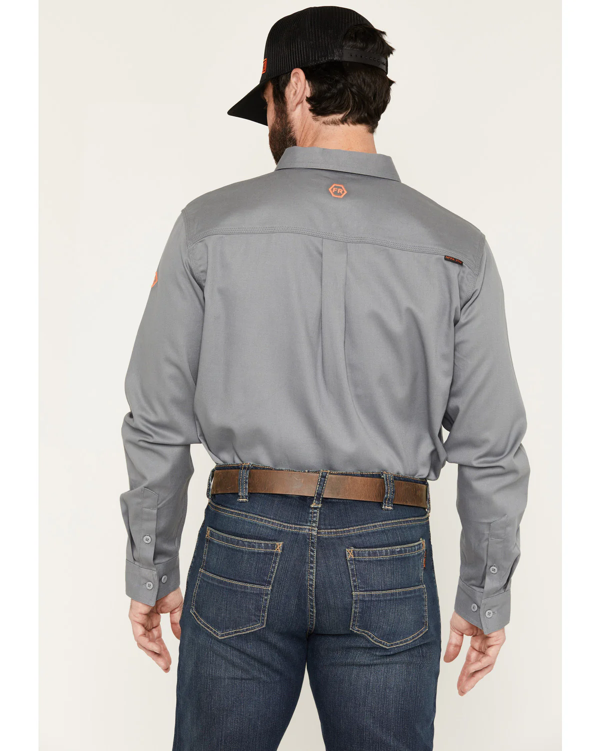 Men's FR Woven Long Sleeve Button-Down Work Shirt - Image 4