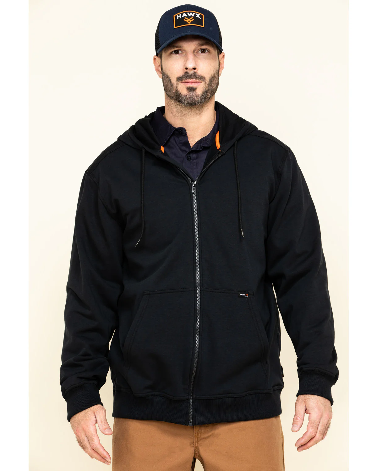 Men's FR Zip Up Fleece Hooded Work Hoodie