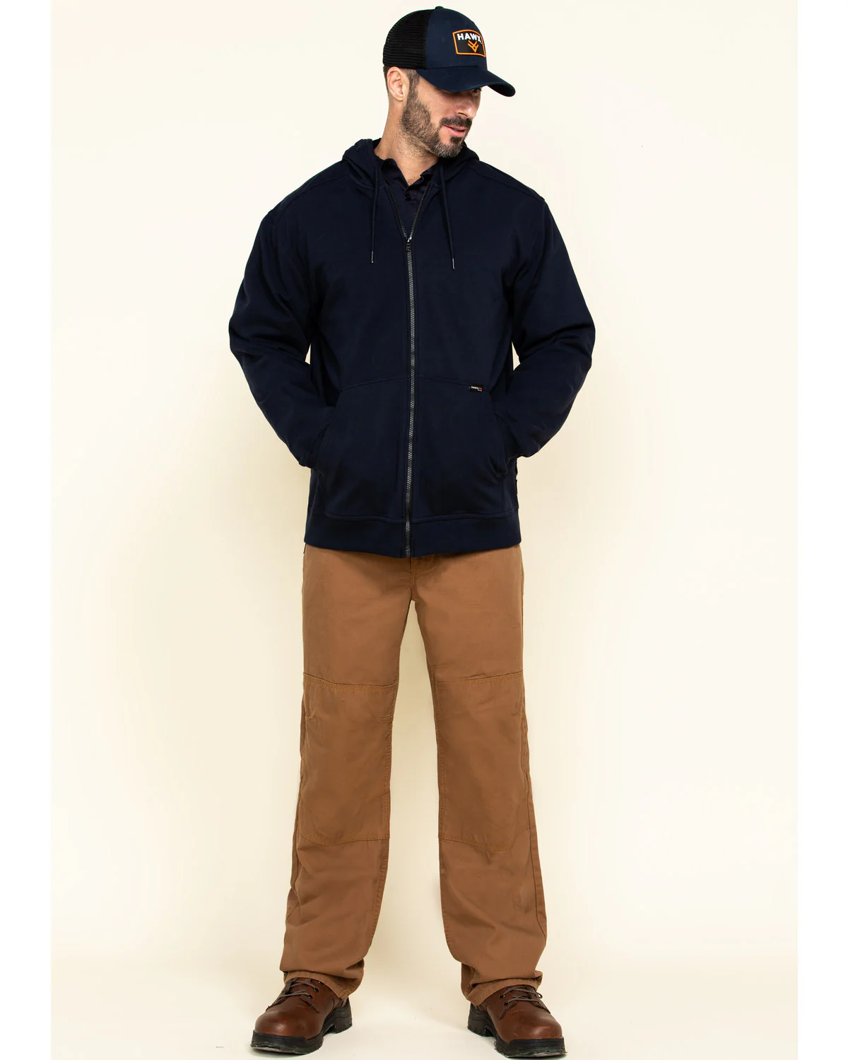 Men's FR Zip Up Fleece Hooded Work Hoodie - Image 12