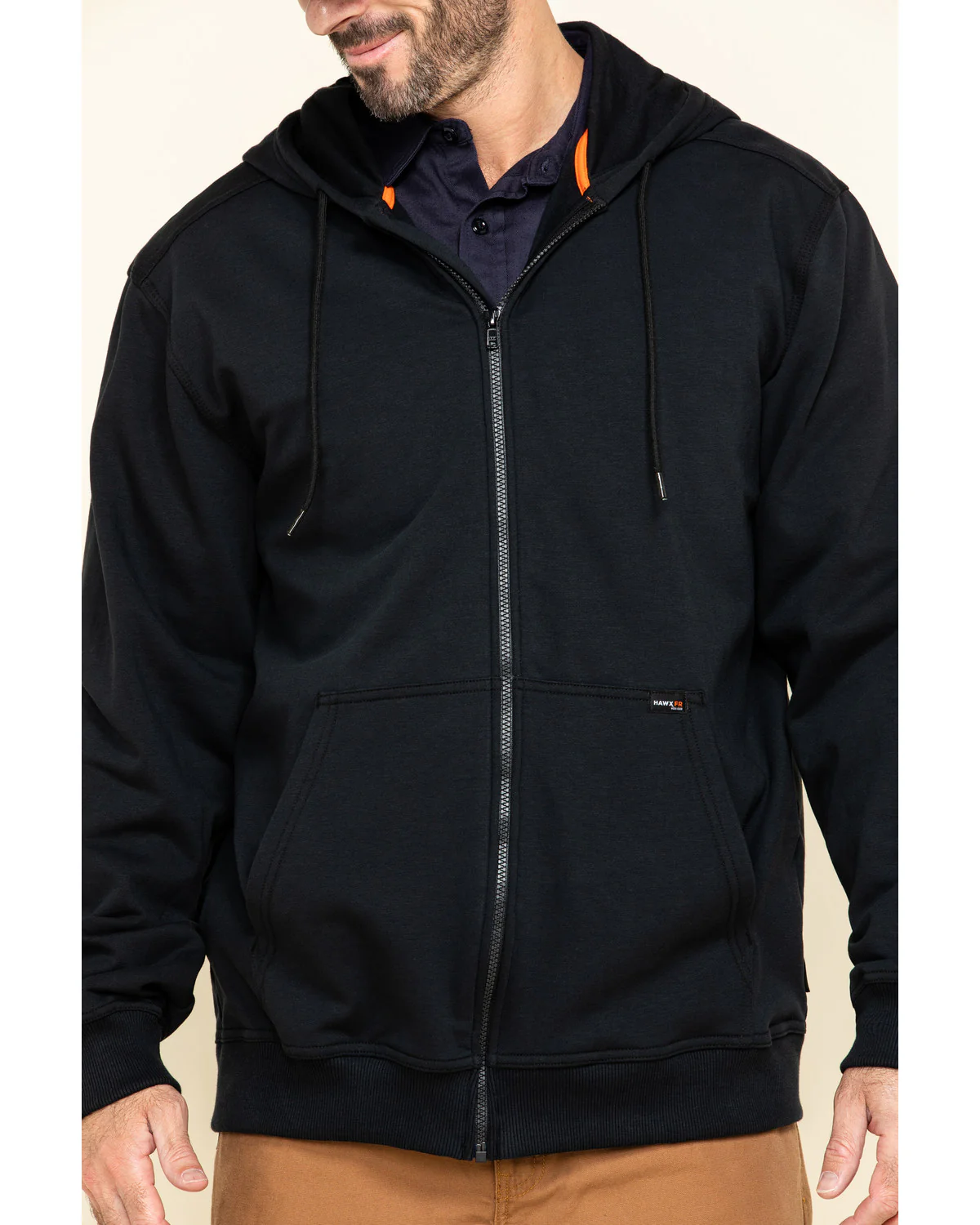 Men's FR Zip Up Fleece Hooded Work Hoodie - Image 4