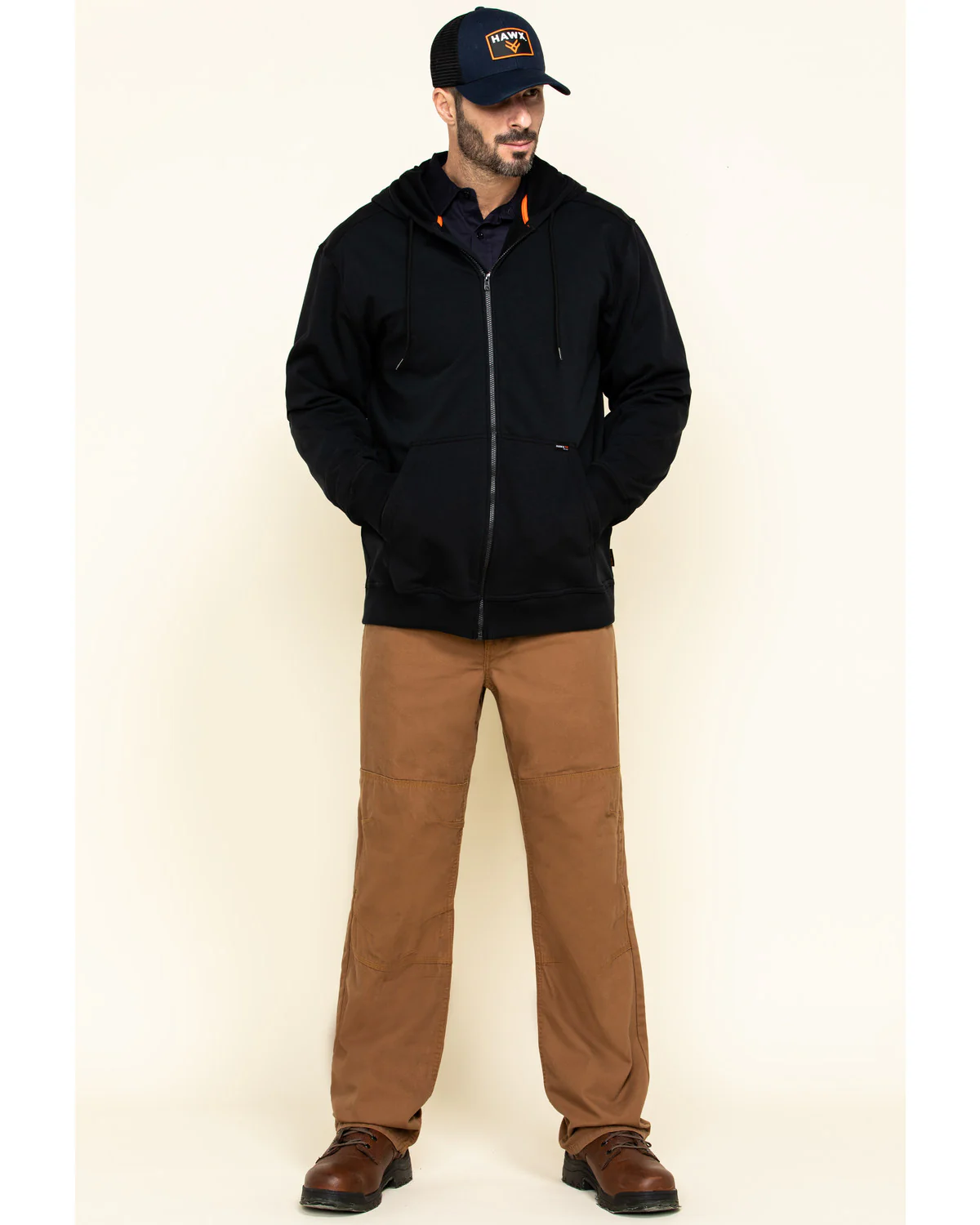 Men's FR Zip Up Fleece Hooded Work Hoodie - Image 6