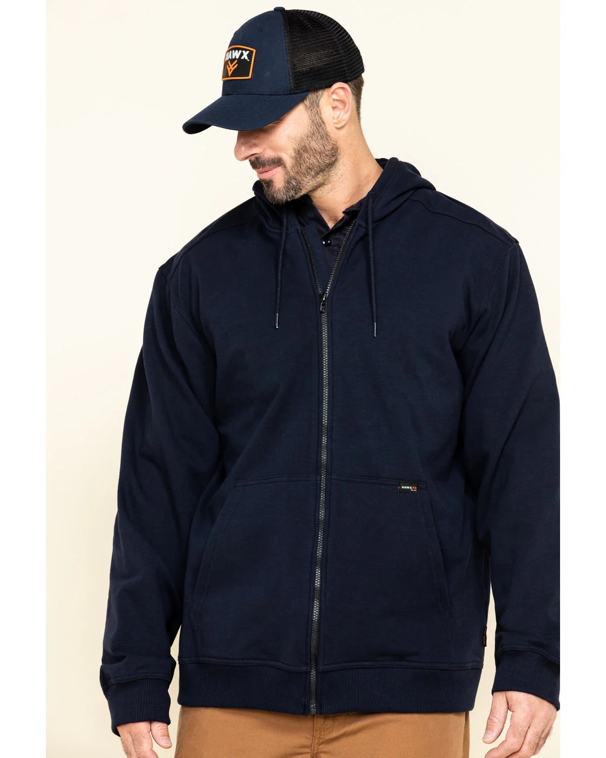 Men's FR Zip Up Fleece Hooded Work Hoodie - Image 7