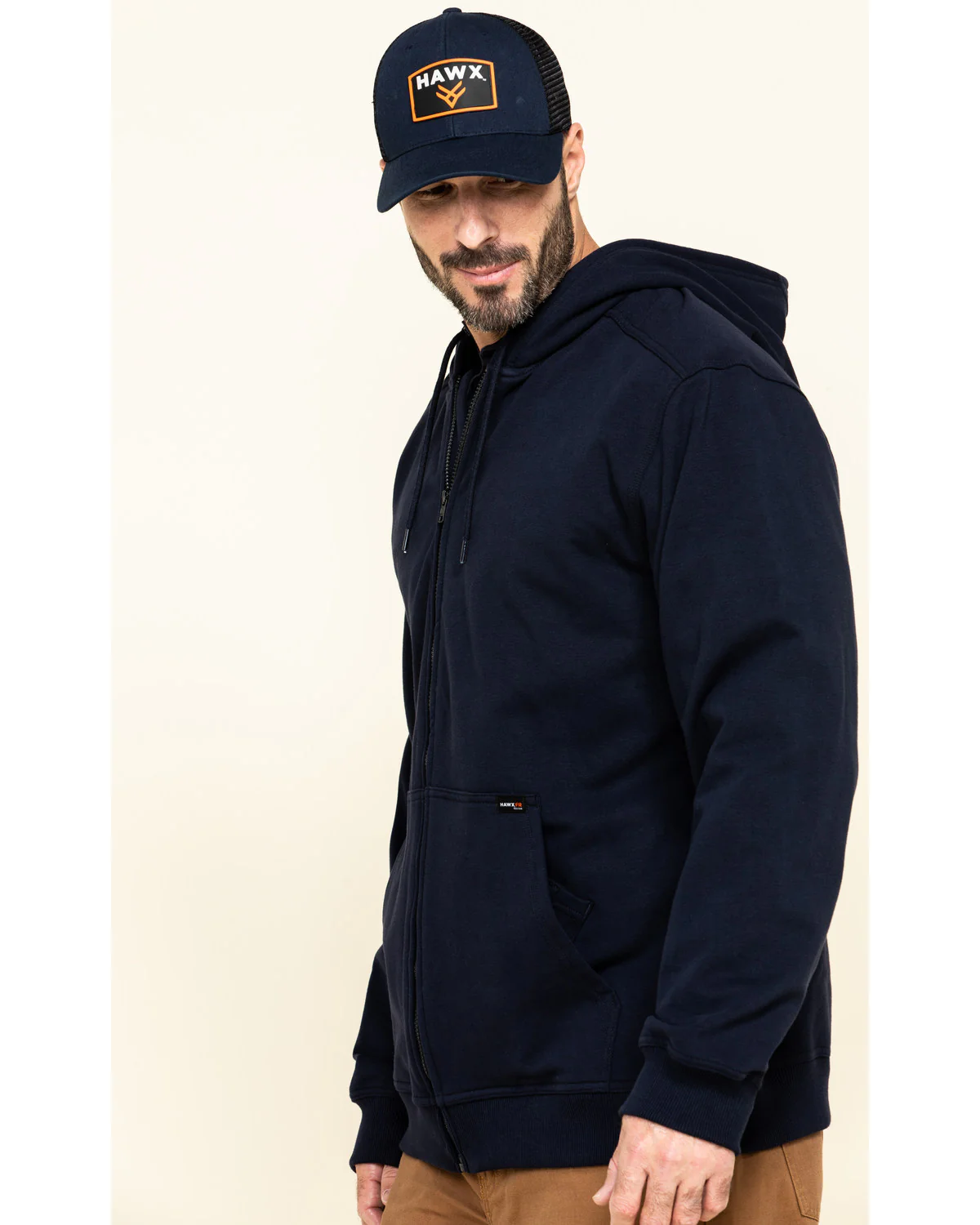Men's FR Zip Up Fleece Hooded Work Hoodie - Image 9