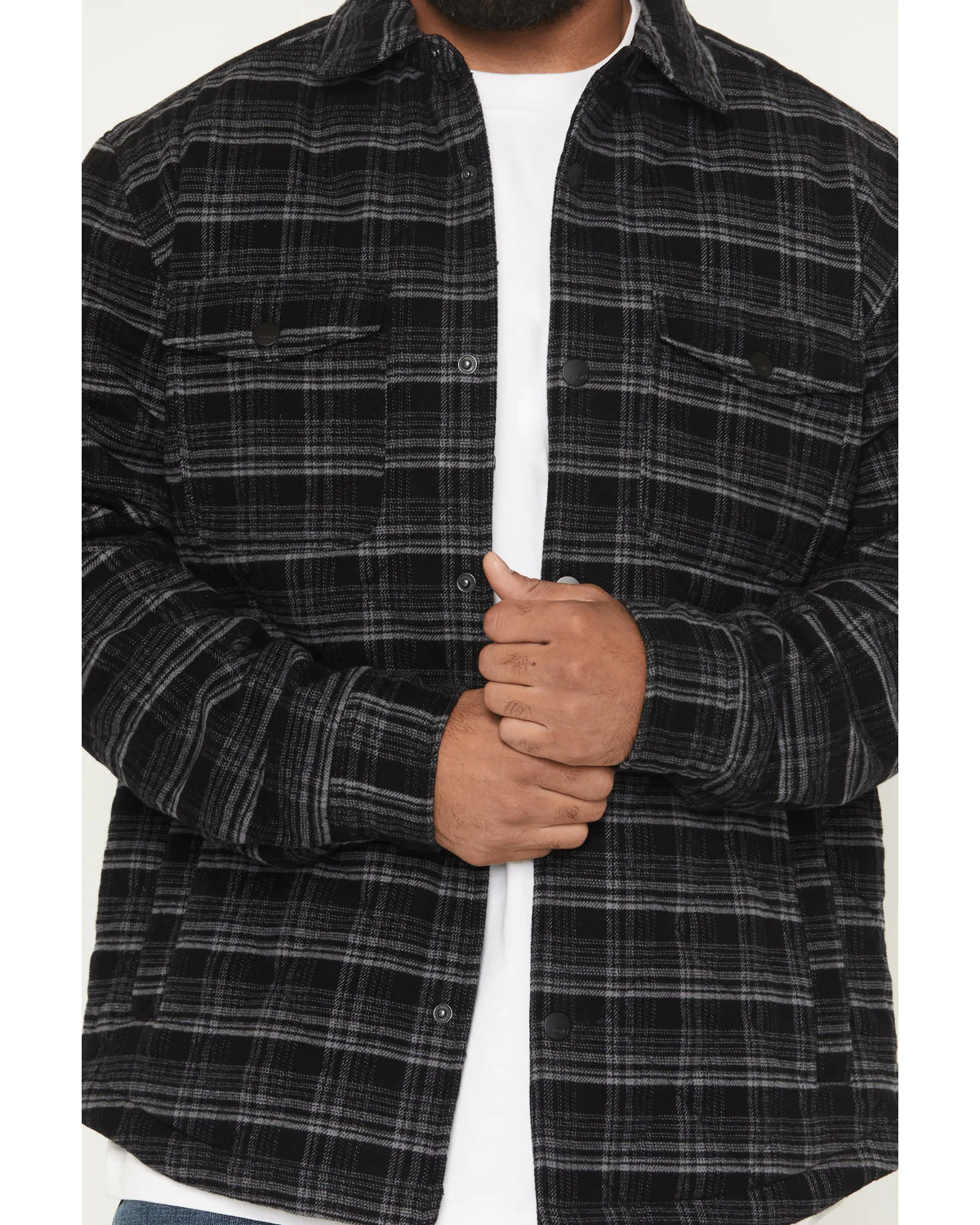 Men's Harvester Plaid Print Quilted Snap Jacket - Image 3