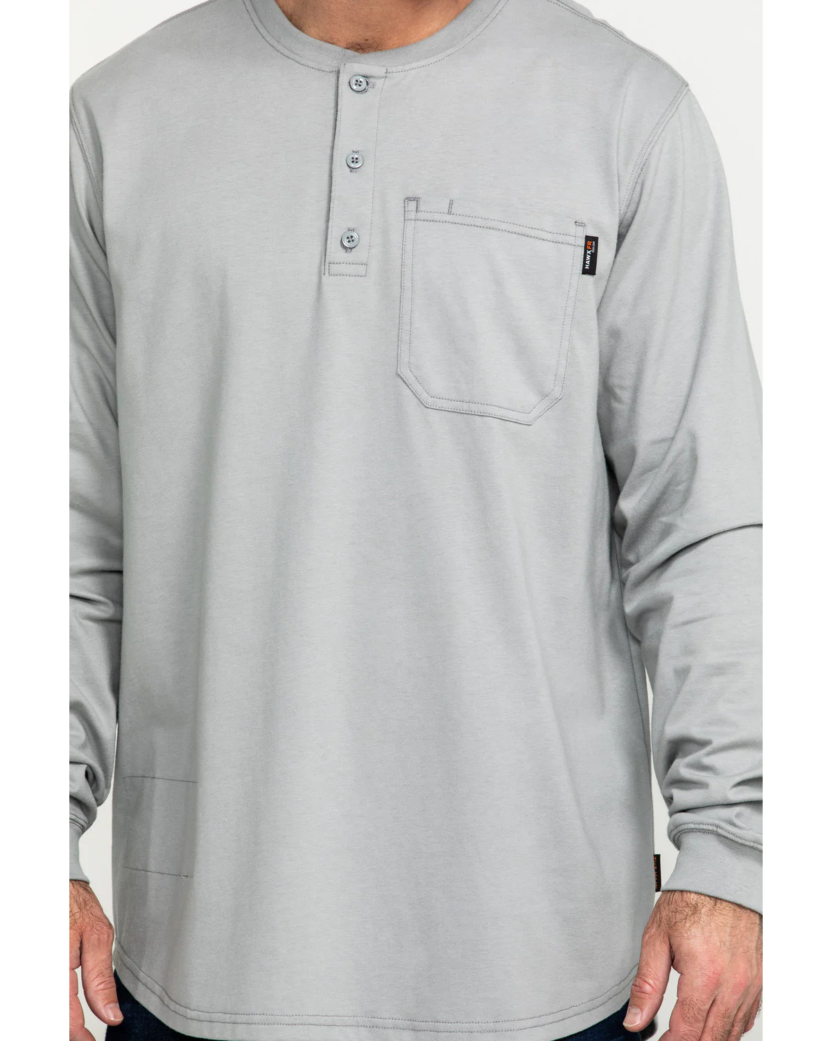 Men's Men's FR Pocket Henley Long Sleeve Work Shirt - Image 4