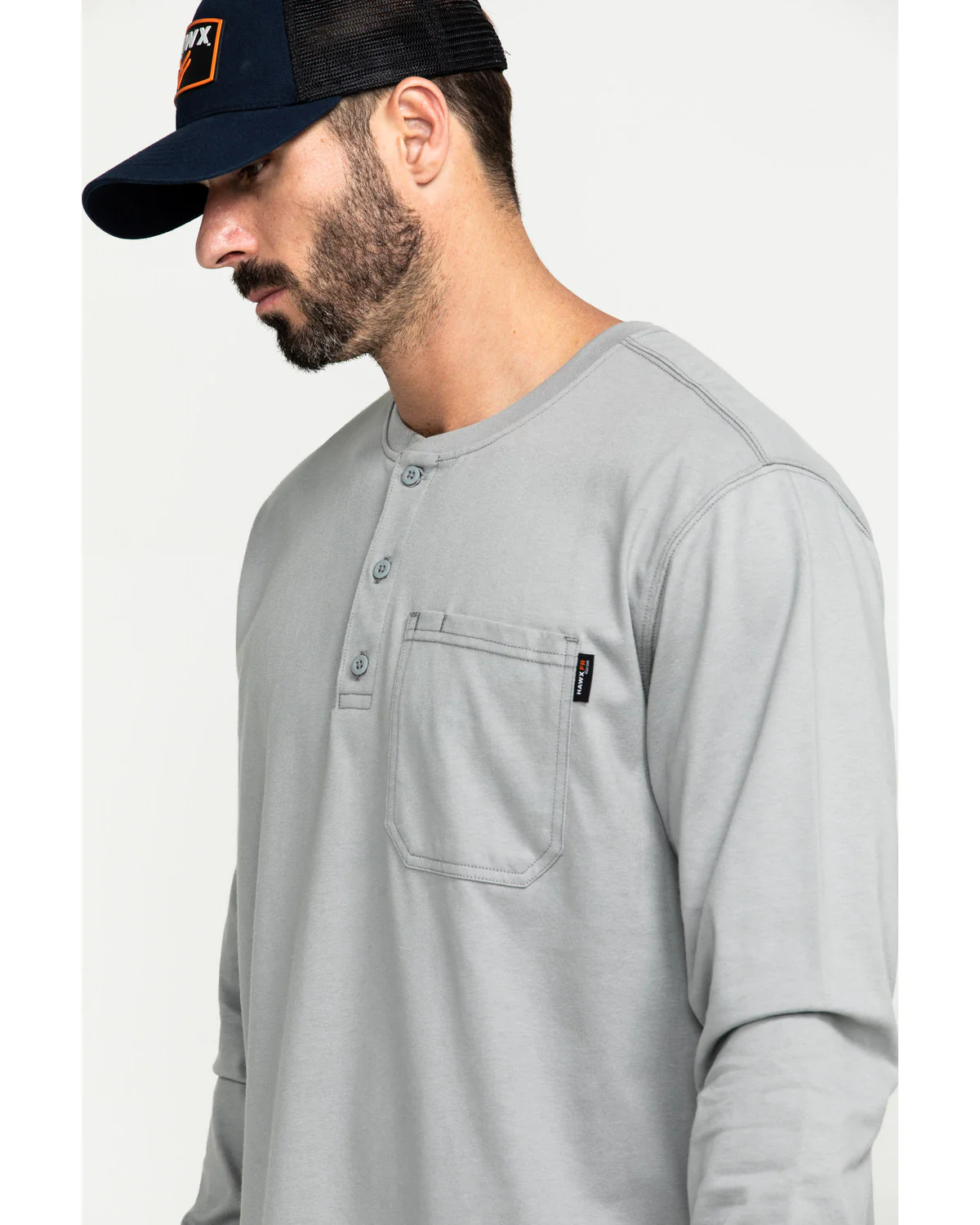 Men's Men's FR Pocket Henley Long Sleeve Work Shirt - Image 5