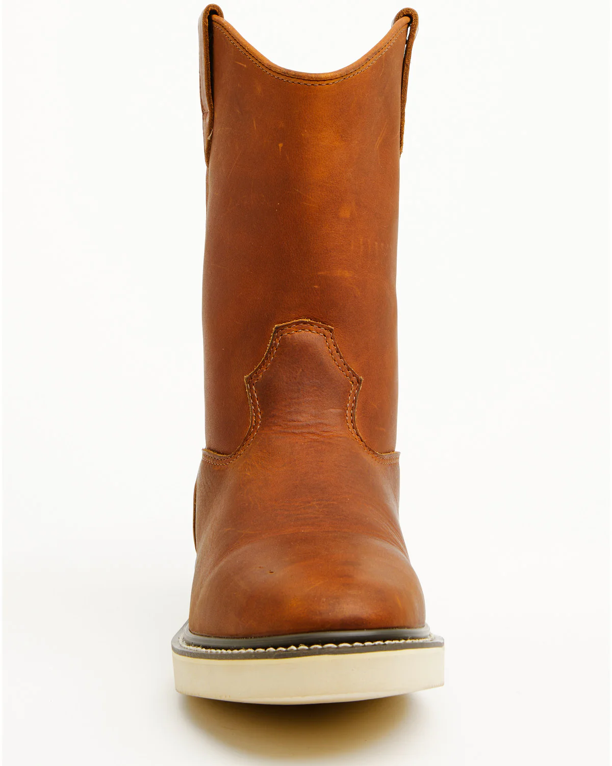 Men's 10.75" Pull-On Barnyard Leather Work Boots - Soft Toe - Image 4