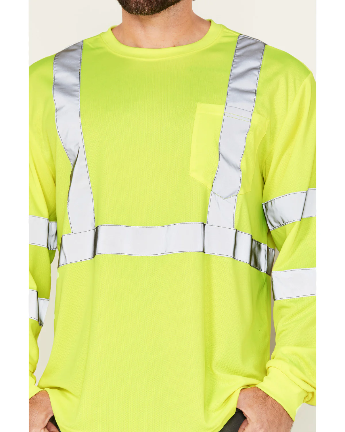 Men's Reflective Long Sleeve Work T-Shirt - Image 2