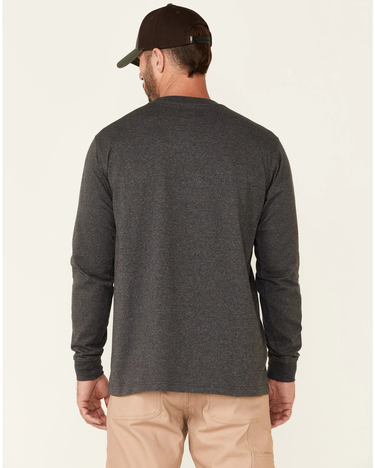 Men's Solid Charcoal Forge Long Sleeve Work Pocket T-Shirt - Big - Image 4