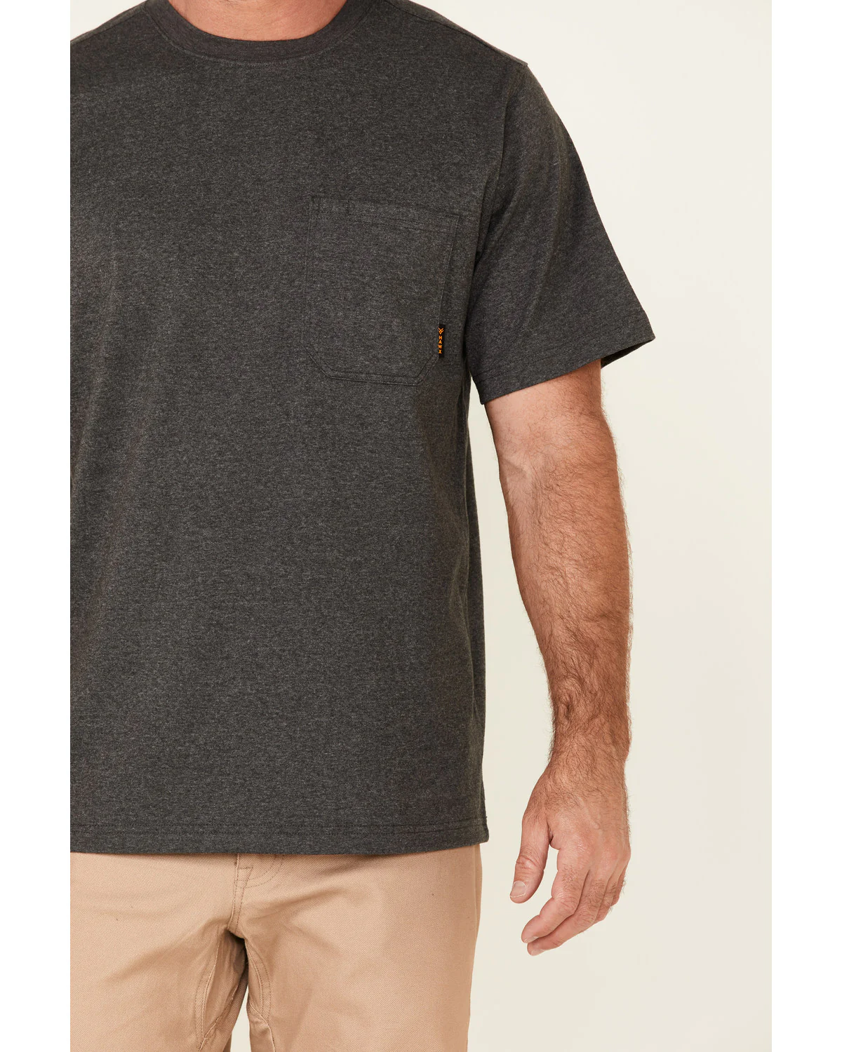 Men's Solid Charcoal Forge Short Sleeve Work Pocket T-Shirt - Big - Image 3