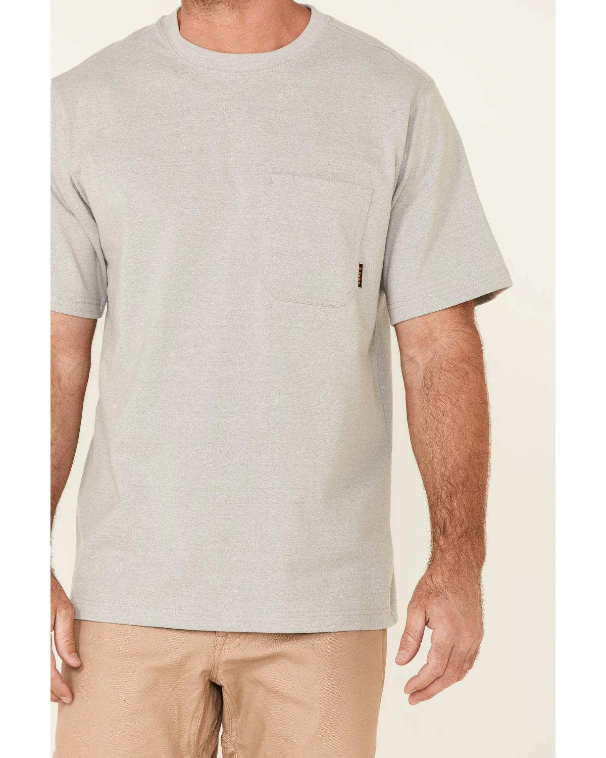 Men's Solid Light Gray Forge Short Sleeve Work Pocket T-Shirt - Tall - Image 3