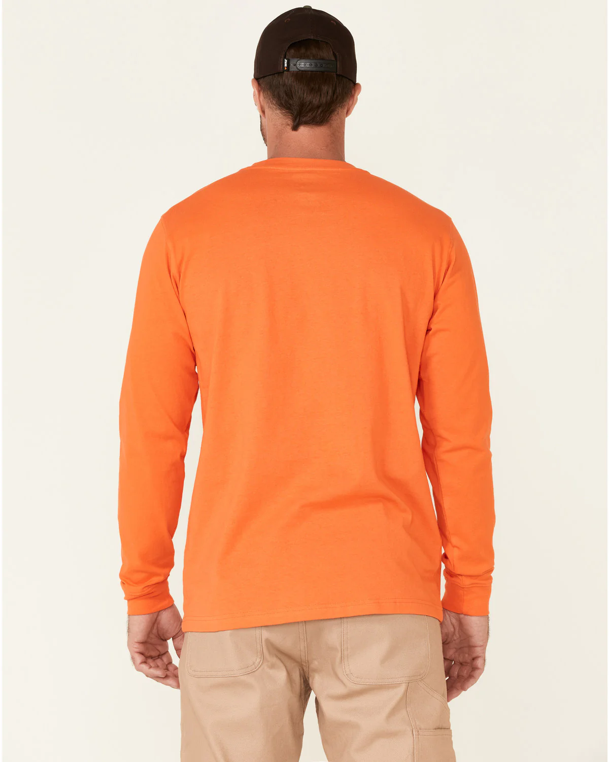 Men's Solid Orange Forge Long Sleeve Work Pocket T-Shirt - Big - Image 4