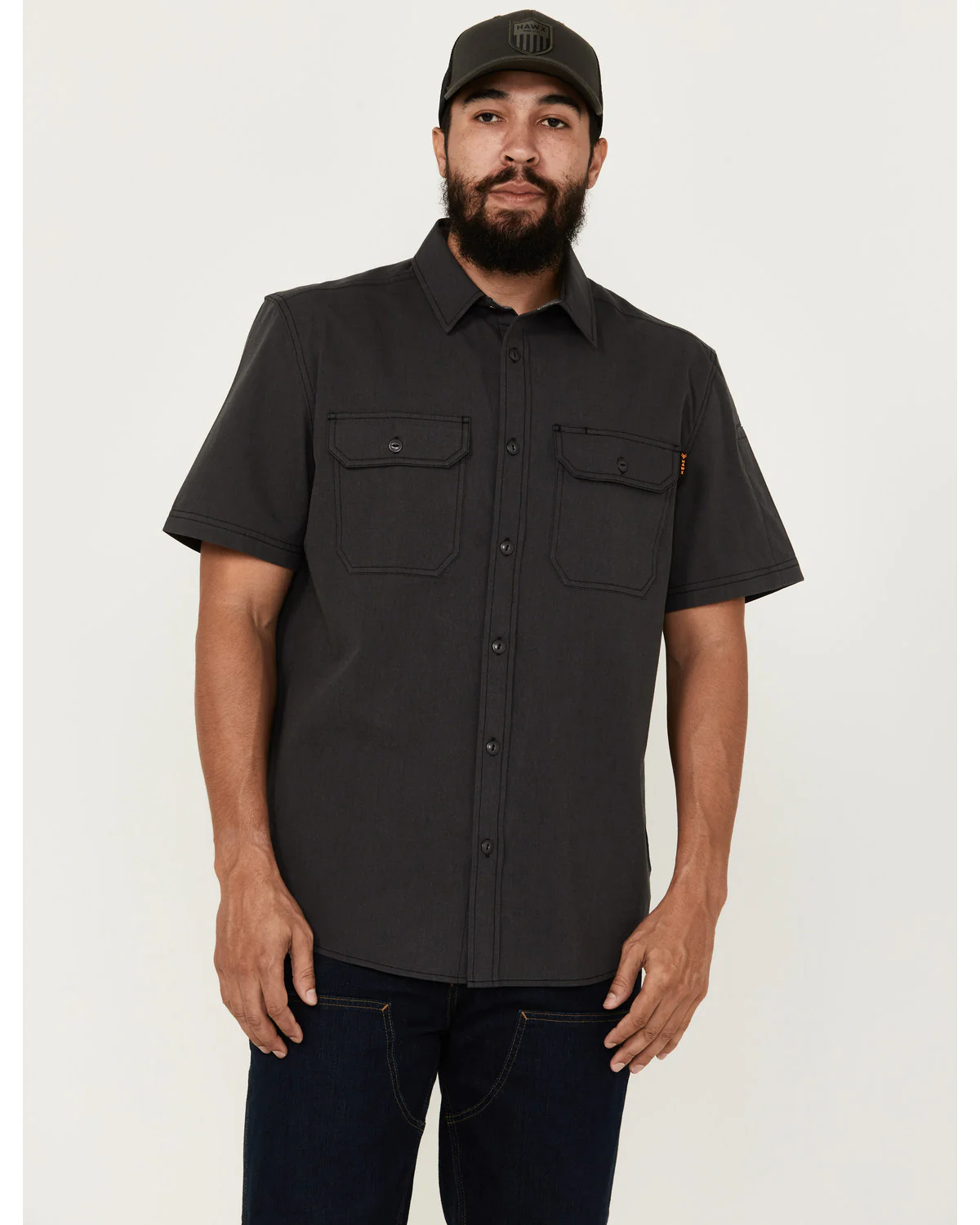 Men's Solid Short Sleeve Button-Down Work Shirt