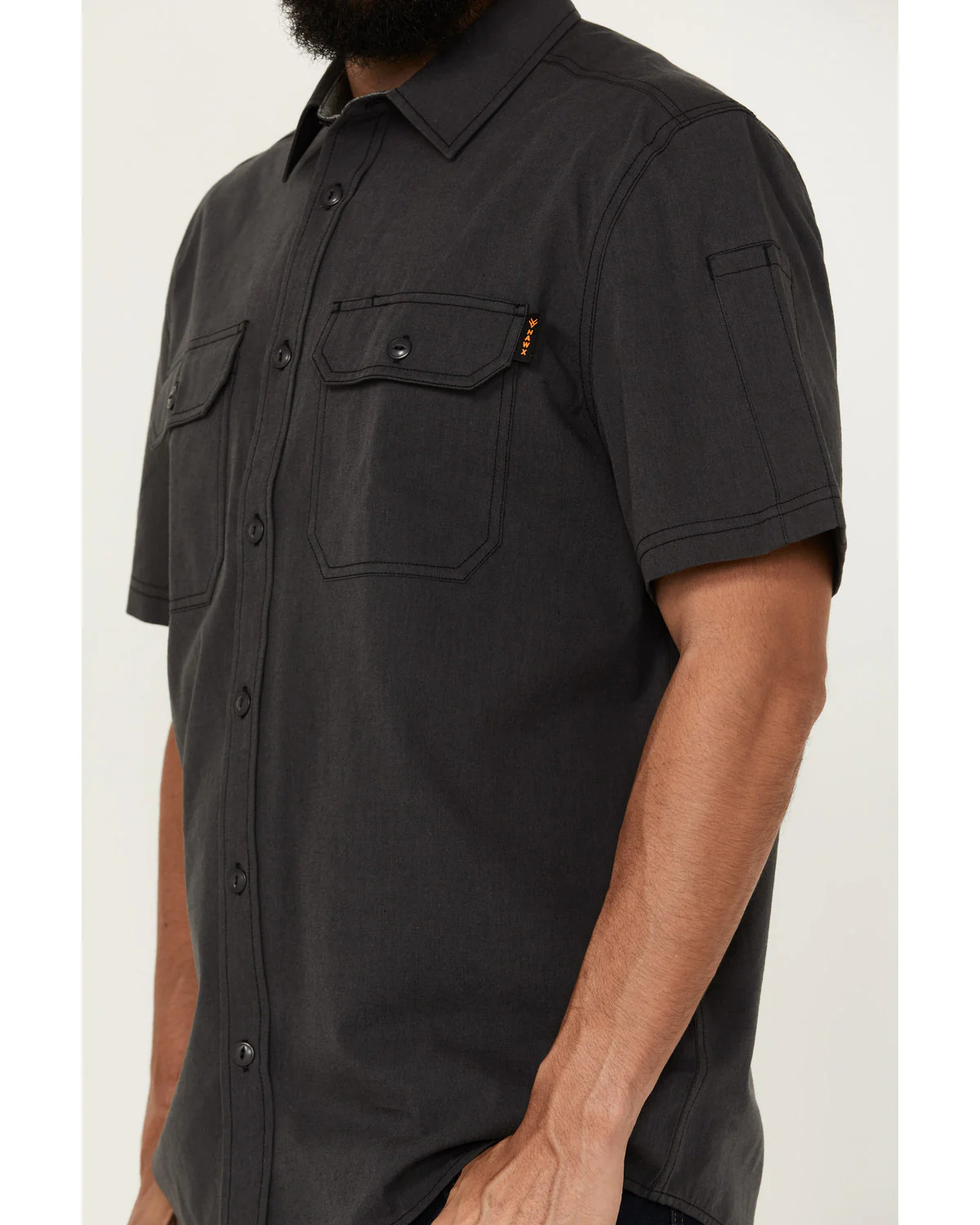 Men's Solid Short Sleeve Button-Down Work Shirt - Big - Image 3