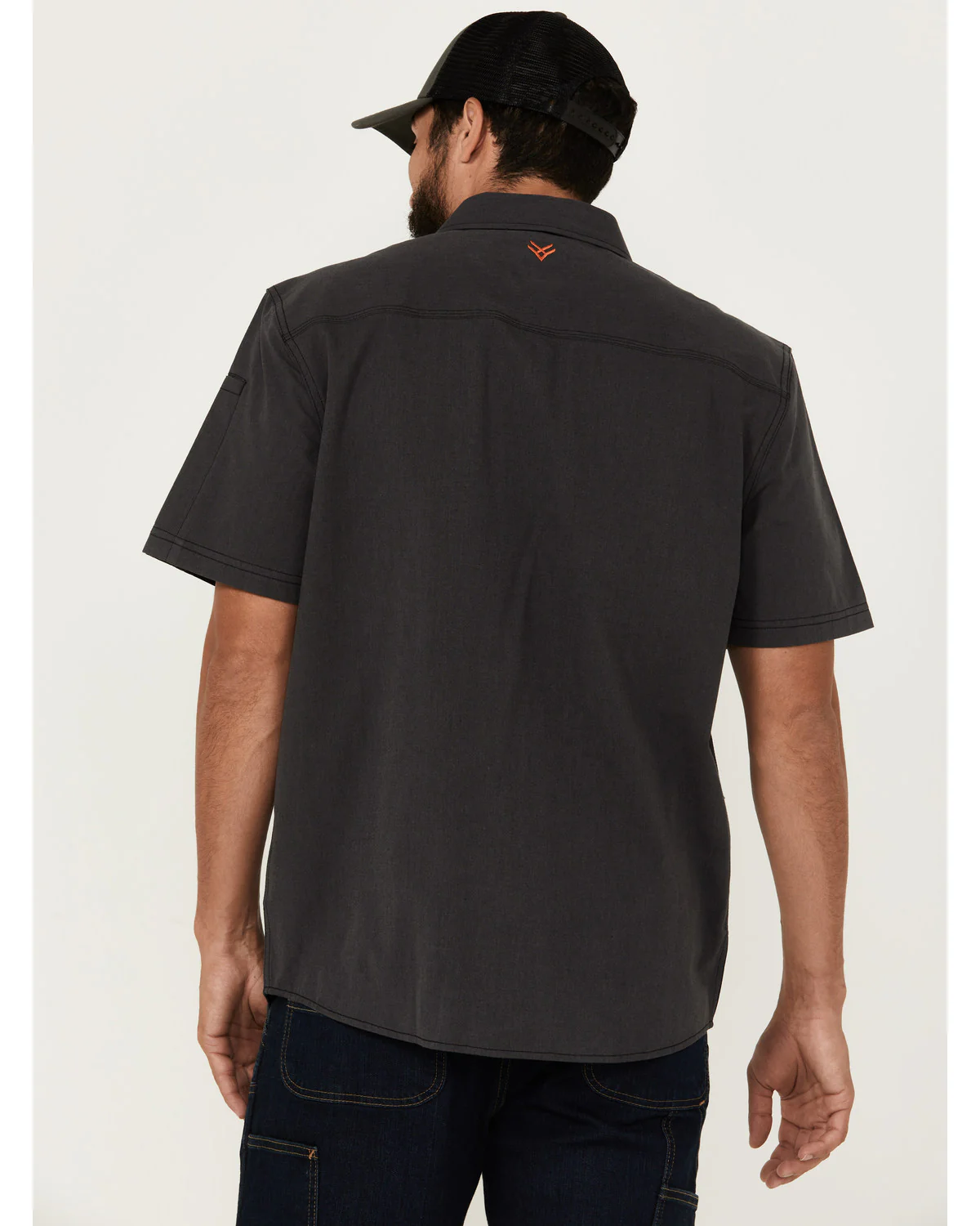 Men's Solid Short Sleeve Button-Down Work Shirt - Big - Image 4
